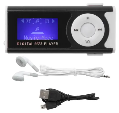 Obrázek produktu pro Přenosná sportovní MP3 přehrávač s baterkou, mini LCD displej s klipem, hudební přehrávač (černý)