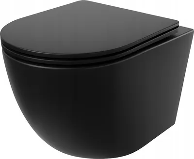 Zdjęcie produktu dla Czarna miska WC rimless duroplast wirowe spłukiwanie