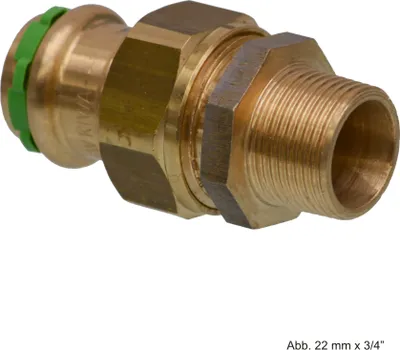 Produktbild von VSH SudoPress Kupfer/Rotguss SP4331GV Durchgangsverschrbg., AG, 18mmx3/4"