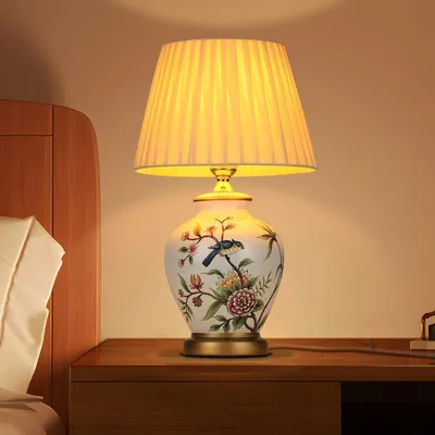 Obrázok produktu pre Vintage keramická stolná lampa – nočná lampa do spálne, obývačky