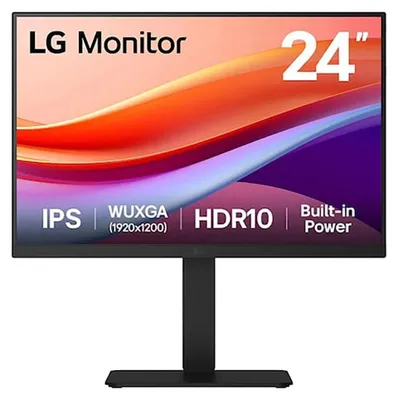Produktbild von LG 24BA55W-B, 61 cm (24"), 1920 x 1200 Pixel, WUXGA, 5 ms, Schwarz