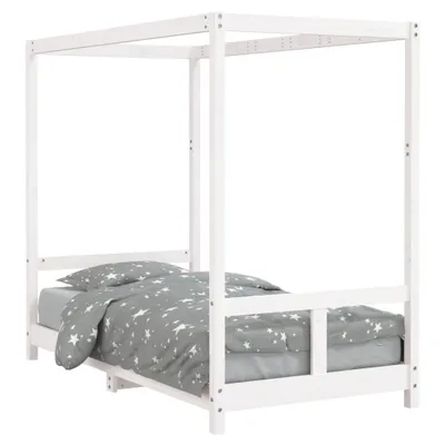 Image de vidaXL Lit d'enfant blanc 80x160 cm pin massif