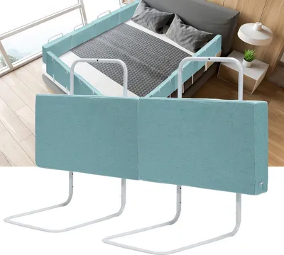Immagine prodotto di SWANEW protezione per letto 50cm protezione anticaduta per bambini Protezione per letto per bambini regolabile in altezza Protezione laterale regolabile a 5 fori 2 pezzi verde