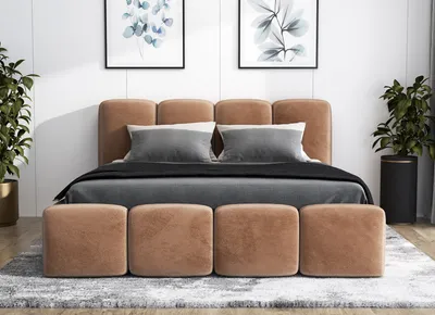 Produktbild von Polsterbett DONA 180 x 200 mit Matratze und Bettkasten. Farbe: Braun