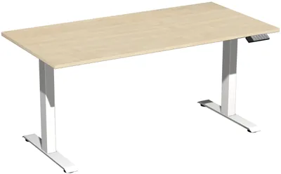 Immagine prodotto di Tavolo elevatore elettrico regolabile in altezza, 1600x800x730-1230, acero/bianco