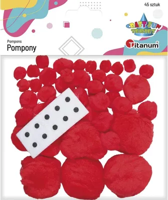Produktbild von Pompons Mix Größen rot 45 Stück Titanum