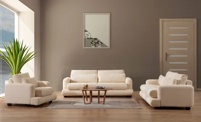 Produktbild von Hanah Home, River - Beige, Klassische Sofas, 3-Sitzer-Sofa, Beige, Polyester, 230 x 90 x 105 x  cm