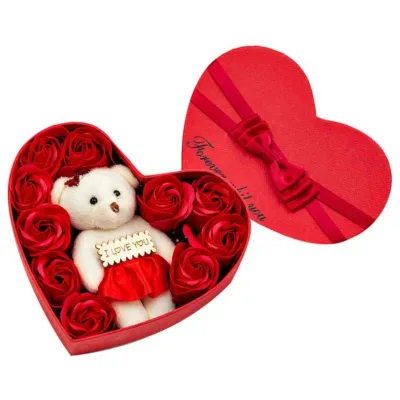 Produktbild von 10 Stück duftende Seifenblumen-Geschenkbox, Rosenstrauß, Festgeschenk für Jahrestag, Geburtstag, Hochzeit