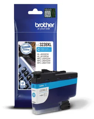 Obrázok produktu pre Brother LC3239XLC, Vysoký (XL) výnos, Azúrová, 1 kusov, 5000 strany, Balenie po jednom kuse