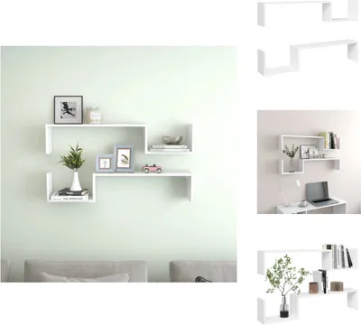 Produktbild von vidaXL Wandregale 2 Stk. Weiß 100x15x20 cm Holzwerkstoff -  Wandregale