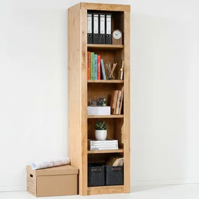 Produktbild von Bücherregal 52x42x190 Aktenregal Wildeiche teilmassiv Standregal #2517