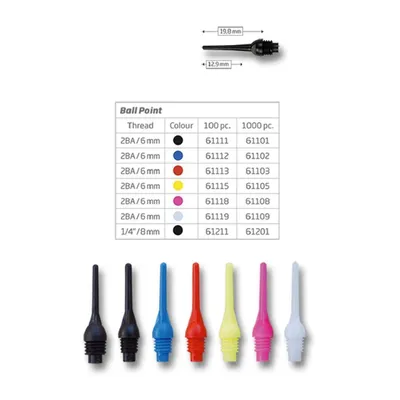 Image de BULL'S Ballpoint soft Tips blanc 100 pièces