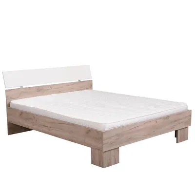 Produktbild von Homestyle4u Holzbett 160x200 cm Doppelbett mit Lattenrost Grau Eiche Weiß