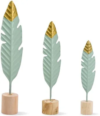 Produktbild von Moderne Holzskulpturen mit Federn Dekoration für Wohnzimmer