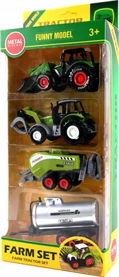 Produktbild von Traktor Spielzeug Set mit Anhänger - Landwirtschaftliche Fahrzeuge mit Antrieb