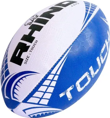 Image de Rhino - Ballon de rugby "Touch" RD3088 (Taille unique) (Blanc/Bleu/Noir)