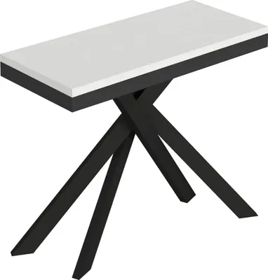 Produktbild von Itamoby -  Ausziehbare Konsole 90x40/196 cm Saki Small Evolution Gestell aus Esche weiß und anthrazit