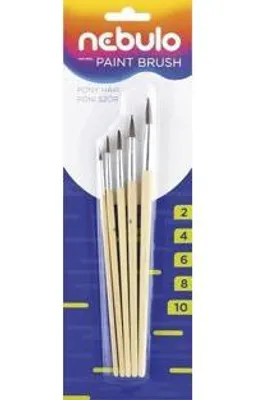 Produktbild von Holzpinselset (2-4-6-8-10) – Nebulo