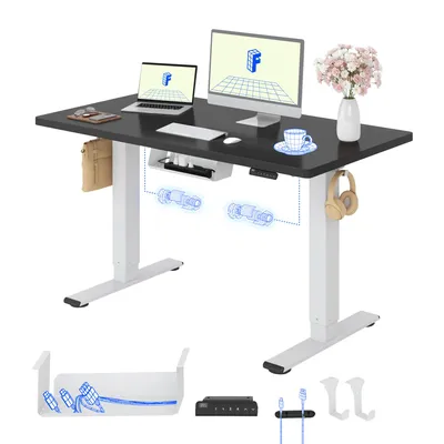 Produktbild von FLEXISPOT E1 Pro Elektrisch Höhenverstellbarer Schreibtisch 120x80cm 25MM EINTEILIGE TISCHPLATTE Doppelmotor 120KG Tragkraft 4 Speicherplätze, Schwarz
