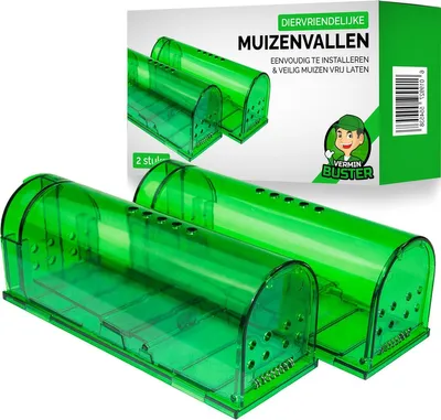 Produktbild von VerminBuster Humane Mausefalle – 2er-Pack – Lebendmausefalle – Mäuseabwehr
