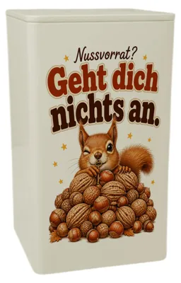 Produktbild von Dose 900ml Eichhörnchen - Teedose im Herbstlook Vorratsdose Mit Spruch: