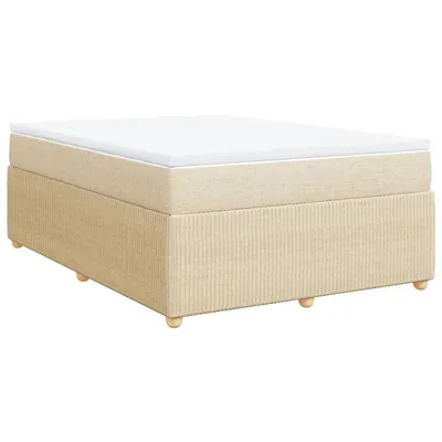 Obrázok produktu pre Posteľný rám boxspring s matracom krémový 140x200 cm látka
