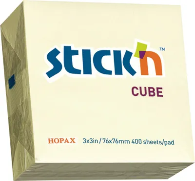 Produktbild von Hopax Haftnotizen - 76 x 76 mm / 400 Zettel / gelb