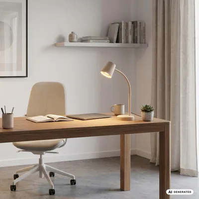 Image de BRILONER - Lampe de chevet avec interrupteur filaire, orientable, GU10, max. 9W, lampe de bureau, lampe table salon, 13x38,5 cm, beige