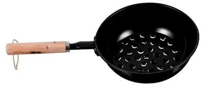 Produktbild von Grillkohle Anzündkamin aus Eisen mit Holzgriff für Camping und Grillen