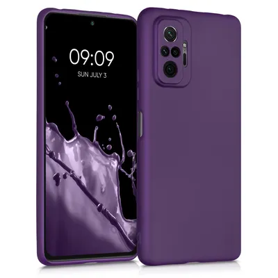 Produktbild von kwmobile Case kompatibel mit Xiaomi Redmi Note 10 Pro Hülle - Schutzhülle aus Silikon metallisch schimmernd - Handyhülle Metallic Brombeere