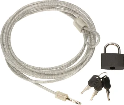 Immagine prodotto di KOTARBAU® Lucchetto 30 mm con cavo d'acciaio 4 mm x 3 m Serratura a chiave Dispositivo antifurto per biciclette