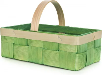 Produktbild von Nestler Spankorb mit Henkel, eckig L/B/H 22/14/7 cm grün