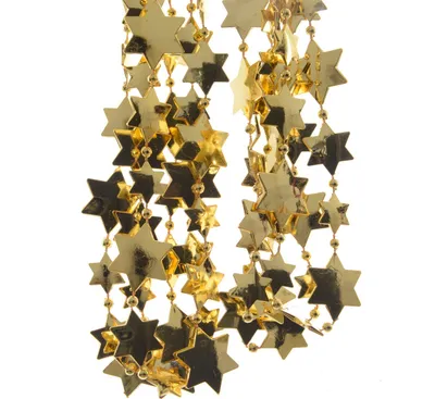 Produktbild von Weihnachts-Sterngirlande Light Gold goldfarben 2,7 Meter - Kunststoff