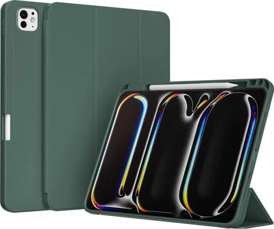 Productafbeelding van Accezz Smart Silicone Bookcase voor de Apple iPad Pro 11 (2025) M5 / (2024) M4 - Donkergroen