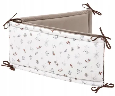 Obrázek produktu pro Jukki mantinel 210x30 cm do postýlky 140x70 – s úvazky – Simply Nature Muslin & Latte Velvet