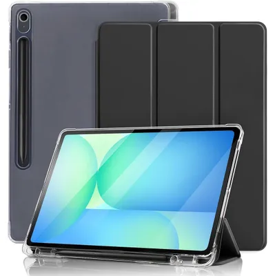 Image de Coque pour Samsung Galaxy Tab S9 (11 Pouces) Protection Silicone Renforcé avec Porte-Stylet - Noir