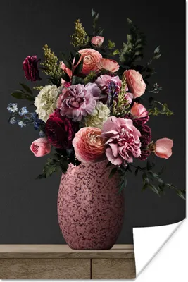 Produktbild von MuchoWow® Poster Farben - Blumen - Vase 40x60 cm - Plakate für die Wand - Poster Babyzimmer