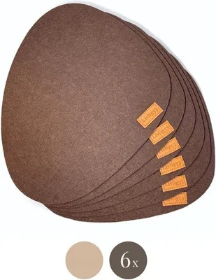 Immagine prodotto di Tovagliette - stile moderno - set da 6 - marrone - poliestere riciclato - 39x32 cm