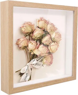 Produktbild von Famanu 3D-Fotoliste quadratisch - ideal für Dekoration - Holzfarbe - 20 x 20 cm