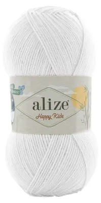 100g Alize Happy Kids Viskose Klassikgarn Oeko-Tex 100 Strickgarn Häkelgarn weiß