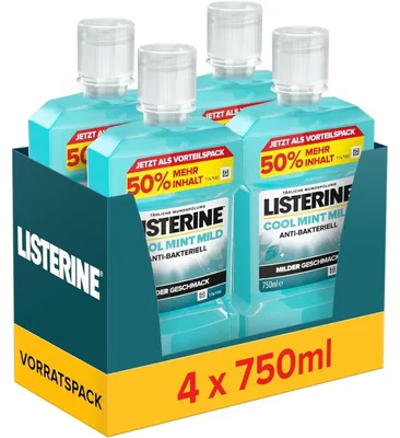 Produktbild von LISTERINE Cool Mint Mild, 4 x 750 ml