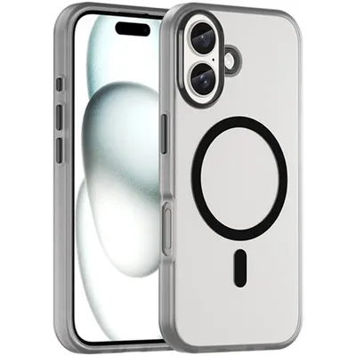 Produktbild von Mobigear Shockproof iPhone 16 MagSafe Hülle Flexibles TPU Backcover - Transparent / Schwarz