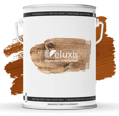 Produktbild von Holzlasur für Innen & Außen – Holzschutzlasur Eiche 2,5L I Seidenglänzend, Lösemittelfrei, UV-stabil & Wetterfest I Germany – Veluxis®