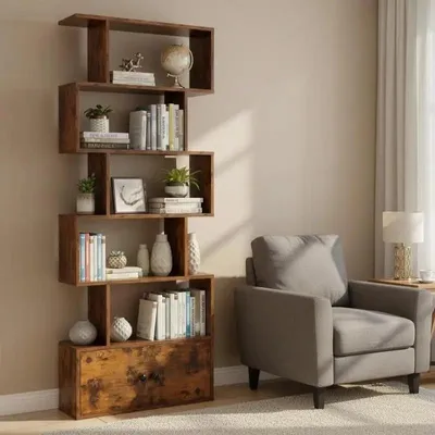 Immagine prodotto di Libreria a forma di S con vano contenitore