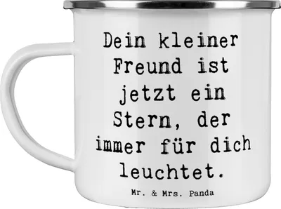 Produktbild von Mr. & Mrs. Panda Pott Spruch Trauerbewältigung Haustierverlust - Weiß - Geschenk, Hoffnung, Emaille Tasse, Trost, positivity, blechbecher, Kaffeepott, Vertrauem, Mut