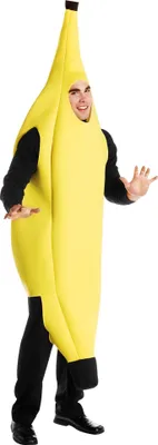 A person wearing a banana costume.