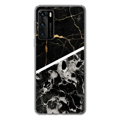 Produktbild von MuchoWow® Handyhülle Schutzhülle Hülle für Huawei P40 Marmor - Gold - Luxus Silikon Softcase Handy Hülle - Handytasche