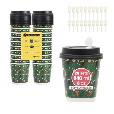 Produktbild von filcup Kaffeebecher 240 ml 20er Set grün Auslaufsicher Doppelwandig Nachhaltig