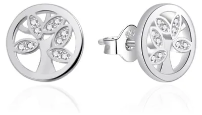 Image de Boucles d'oreilles en argent intemporelles Arbre de vie AGT-E080PW