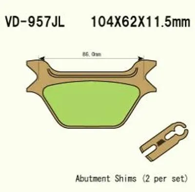 Obrázek produktu pro Vesrah Vd-957Jl (Fa200) Brzdová Čelist
